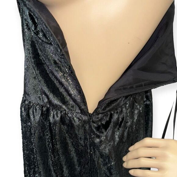 7 FOR ALL MANKIND OneShoulder Metallic Mini Dress In Black Size XL NEW - Picture 12 of 16